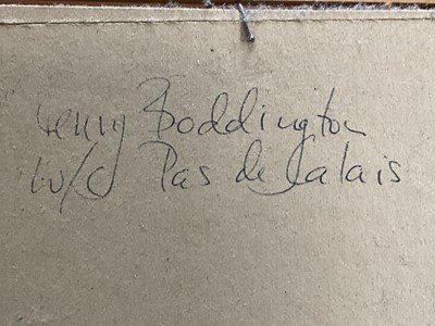 Lot 29 - Henry Boddington (1849-1925) watercolour, Pas de Calais at night, inscription attached verso, 14cm x 25cm, glazed frame