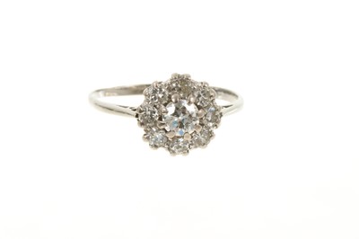 Lot 503 - Antique diamond flower head cluster ring, circa 1930