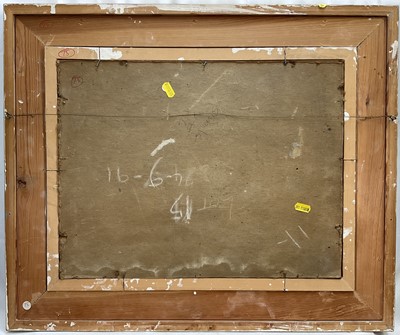 Lot 39 - George Hann (1900-1979) oil on board, street corner, signed, 34cm x 44cm, framed