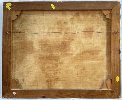 Lot 25 - Continental school, oil on canvas, shaded gardens and buildings, signed indistinctly lower right, 48cm x 58cm, unframed