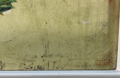 Lot 24 - Eastern European school mixed media on paper, still life of flowers, signed lower right, dated 1966, 55cm x 42cm, glazed frame