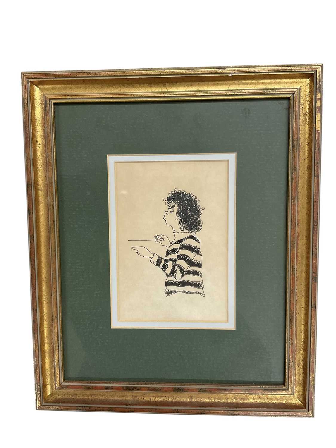 Lot 1172 - Pen and ink portrait of a young Simon