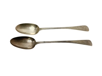 Lot 260 - Two silver serving spoons and collection of teaspoons