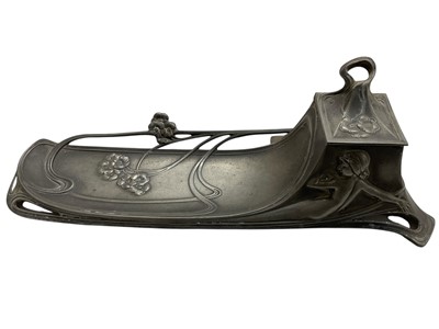 Lot 156 - Art Nouveau pewter desk stand
