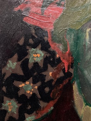 Lot 18 - Manner of Duncan Grant (1885-1978) oil on board, portrait of a woman, signed, 49cm x 39cm, framed