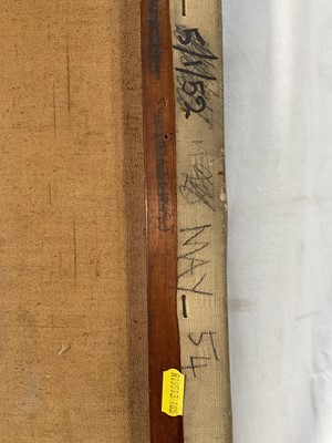 Lot 19 - G. L. Wright mid 20th century English school, oil on canvas, portrait of a woman, signed with initials and inscribed and dated May 1954 verso, 55.5cm x 40cm, unframed