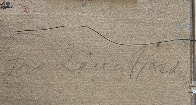 Lot 6 - Omar Kvalvaag (Norwegian, 1909-1997) oil on board, Fjord landscape, signed and dated '75, 37cm x 45cm, framed