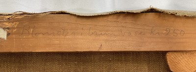 Lot 35 - Julie de Holmberg Krohn (Norwegian 1882-1956) oil on canvas, flowers by the window, signed and dated 1942, inscribed verso, unframed