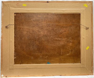 Lot 17 - J. Galuba, Polish, oil on board, Summer garden, signed and dated 1946, 33cm x 44cm, framed