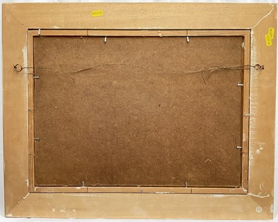 Lot 16 - Dutch school, 20th century oil on board, Canal scene, signed indistinctly lower right, 32cm x 45cm, framed