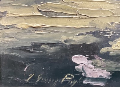 Lot 12 - English School, 20th century oil on board, river landscape, signed indistinctly, 50cm x 60cm, framed