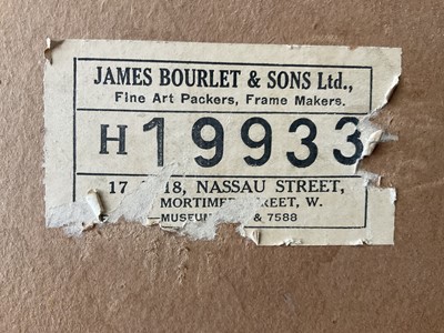 Lot 14 - English School, 20th century, oil on board, Battersea Power Station in early morning fog, indistinctly signed, titled verso, 29cm x 38cm, framed