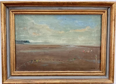 Lot 1 - Rodney Joseph Burn (1899-1984) oil on canvas, Sands at Bembridge, signed with initials, titled verso, 29cm x 44cm, framed