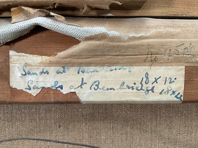 Lot 1 - Rodney Joseph Burn (1899-1984) oil on canvas, Sands at Bembridge, signed with initials, titled verso, 29cm x 44cm, framed