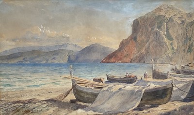 Lot 5 - John Callington Moore (1829-1880) watercolour, Capri 1860, signed titled and dated, 30cm x 50cm, glazed frame