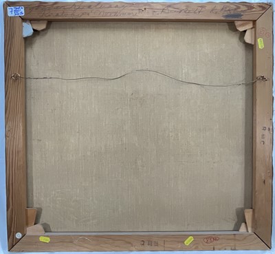 Lot 7 - Omar Kvalvaag (Norwegian, 1909-1997) oil on canvas, Flowers and fruit on a table by a window, signed and dated 1940, 61cm x 65cm, unframed