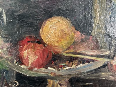 Lot 42 - Eastern European School 20th century oil on board, still life, signed indistinctly top right, 30cm x 40cm, framed