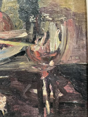 Lot 42 - Eastern European School 20th century oil on board, still life, signed indistinctly top right, 30cm x 40cm, framed