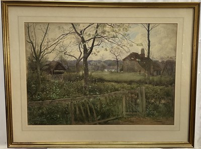 Lot 41 - English School, 20th century watercolour, rural scene, 49cm x 70cm, glazed frame