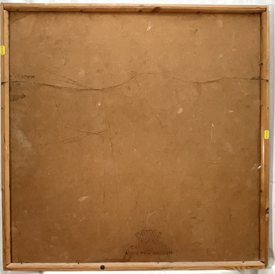 Lot 48 - Swedish School, oil on board, signed V. Gowland dated Nov. 1963, Two young girls with toys, 74cm x 74cm, framed