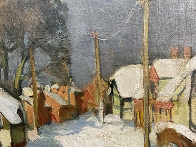 Lot 9 - Eastern European School, 20th century, Winter, indistinctly signed, 49cm x 65cm, framed