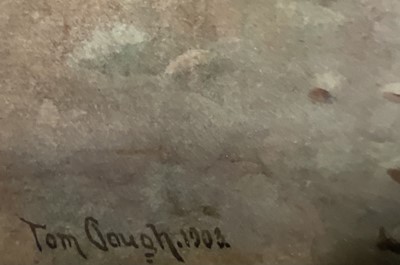 Lot 49 - Edwardian English School, watercolour, collecting water, signed Tom Bough dated 1903, 73cm x 54cm, glazed frame