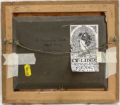 Lot 61 - Harry Foster Newey (1858-1933) oil on panel, Church in winter, 15.5cm x 19cm, gilt frame