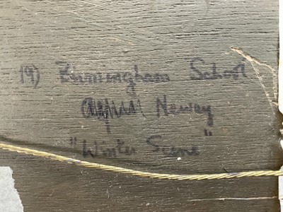 Lot 61 - Harry Foster Newey (1858-1933) oil on panel, Church in winter, 15.5cm x 19cm, gilt frame