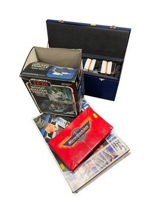 Lot 261 - Star Wars La Guerre 'Return of The Jedi Scout Walker Vehicle' boxed, Space Attack Action Gt board game, Micromachines in box and a Norflokline Maersk model ship in p...