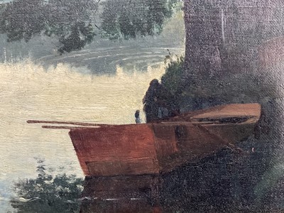 Lot 66 - Adolphe Elisée Bourde (1859-1935/7) oil on canvas - Port de la Tête d'Or, Lyon, 1900, signed and dated, 39cm x 53cm, framed