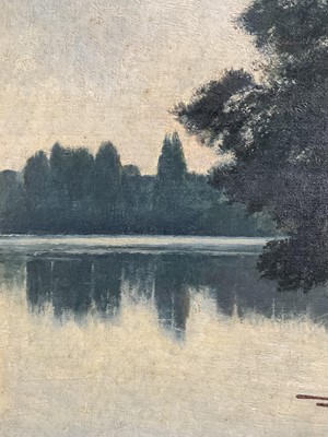 Lot 66 - Adolphe Elisée Bourde (1859-1935/7) oil on canvas - Port de la Tête d'Or, Lyon, 1900, signed and dated, 39cm x 53cm, framed