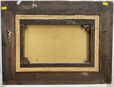 Lot 67 - Caroline Fanny Williams (1836-1921) oil on canvas, rural landscape with two figures and their dog, 26cm x 39cm, gilt frame