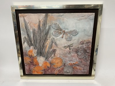 Lot 172 - Bernard Rooke ceramic picture - pond scene