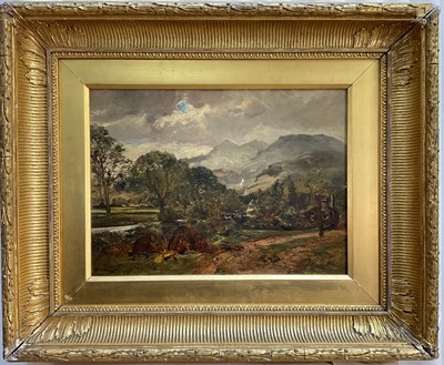 Lot 57 - Alexander Fraser Jnr (1828-1899) oil on canvas, Rainy Weather on the hills, bearing signature, titled verso, 29cm x 39cm, gilt frame