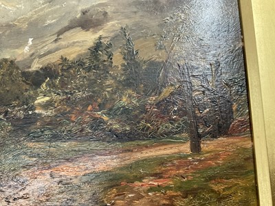 Lot 57 - Alexander Fraser Jnr (1828-1899) oil on canvas, Rainy Weather on the hills, bearing signature, titled verso, 29cm x 39cm, gilt frame