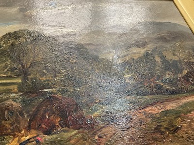 Lot 57 - Alexander Fraser Jnr (1828-1899) oil on canvas, Rainy Weather on the hills, bearing signature, titled verso, 29cm x 39cm, gilt frame
