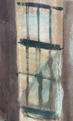 Lot 70 - 20th century mixed media on paper, man and woman in an interior, dated 1966, bearing signature (John McCarthy?), 46cm x 30cm, glazed frame