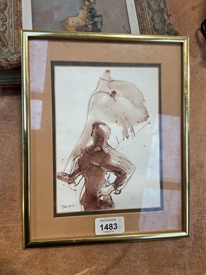 Lot 5072 - Tom Nash (1931-2013) pen and ink, 'Etude-Carnaval Nice', purchased Sworders 2010, 18.5cm x 13.5cm