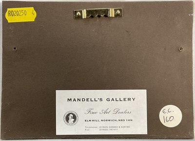 Lot 86 - Enid Clarke RMS (1919-2020) pair of miniature oils on panel depicting still life with objects and fruit 'Tea Break' and 'Ginger Jar and Fruit', together with copy of the original receipt of purc...