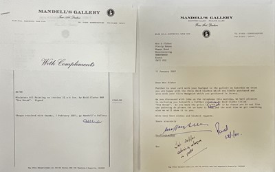 Lot 86 - Enid Clarke RMS (1919-2020) pair of miniature oils on panel depicting still life with objects and fruit 'Tea Break' and 'Ginger Jar and Fruit', together with copy of the original receipt of purc...