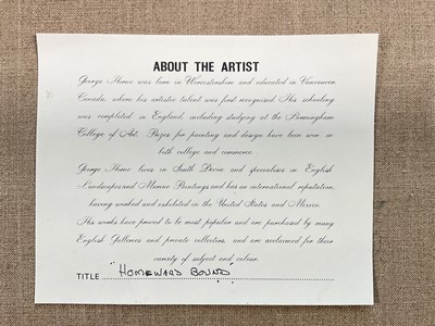 Lot 87 - George Horne (British, 20th century) oil on canvas in gilt frame depicting cattle on landscape 'Homeward Bound'