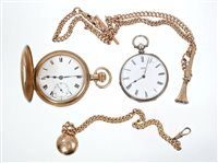 Lot 626 - Edwardian Watches chain with curb links,...