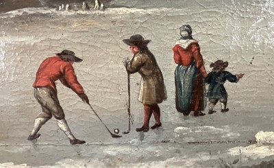 Lot 88 - Dutch School 18th / 19th century oil on canvas, Skating scene