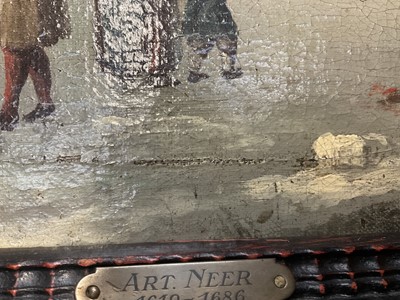 Lot 88 - Dutch School 18th / 19th century oil on canvas, Skating scene
