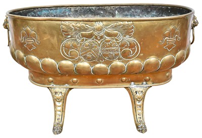 Lot 1277 - 19th century Dutch brass log bin or planter