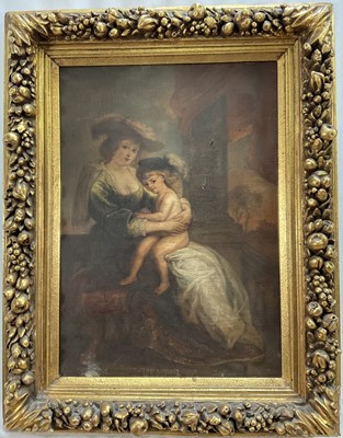 Lot 134 - After Sir Peter Paul Rubens oil on canvas, Helena Fourment with her son Francis