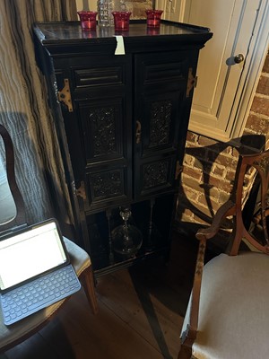 Lot 5310 - Late Victorian ebonised music cabinet