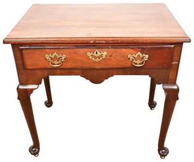 Lot 1261 - George II red walnut lowboy with single drawer