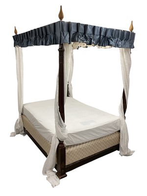 Lot 1262 - Georgian style mahogany four poster bed
