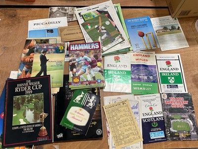 Lot 5102 - Group of sporting memorabilia including football, cricket, Rugy, golf, etc
